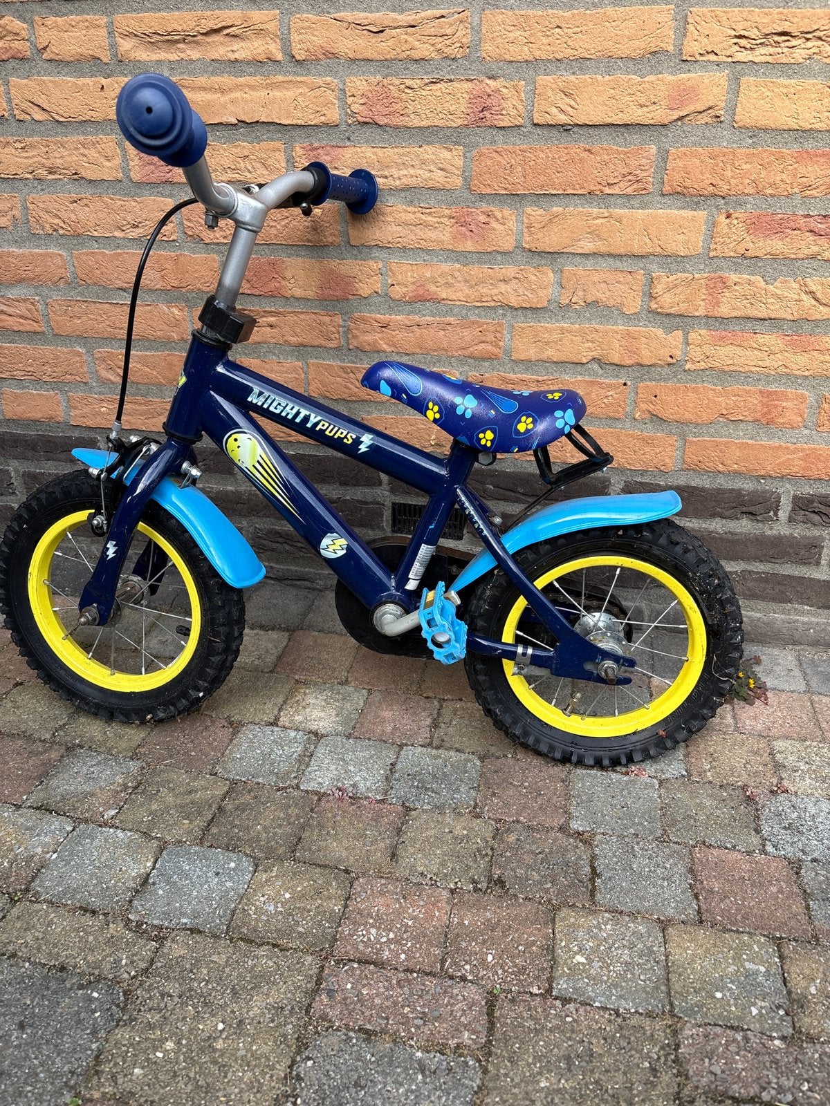 Paw Patrol 12 inch kinderfietsje - Blauw., Ophalen, Gebruikt, Terugtraprem, Minder dan 16 inch