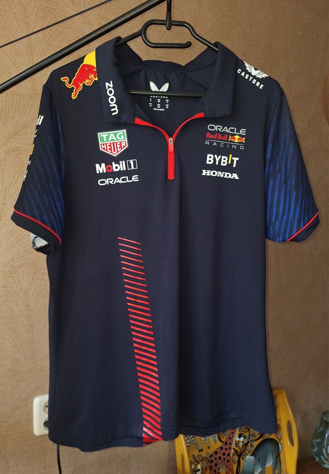 Oracle Red Bull F1 Racing Dames Polo met unieke rits, Maat 42/44 (L), Zo goed als nieuw, Korte mouw, Castore