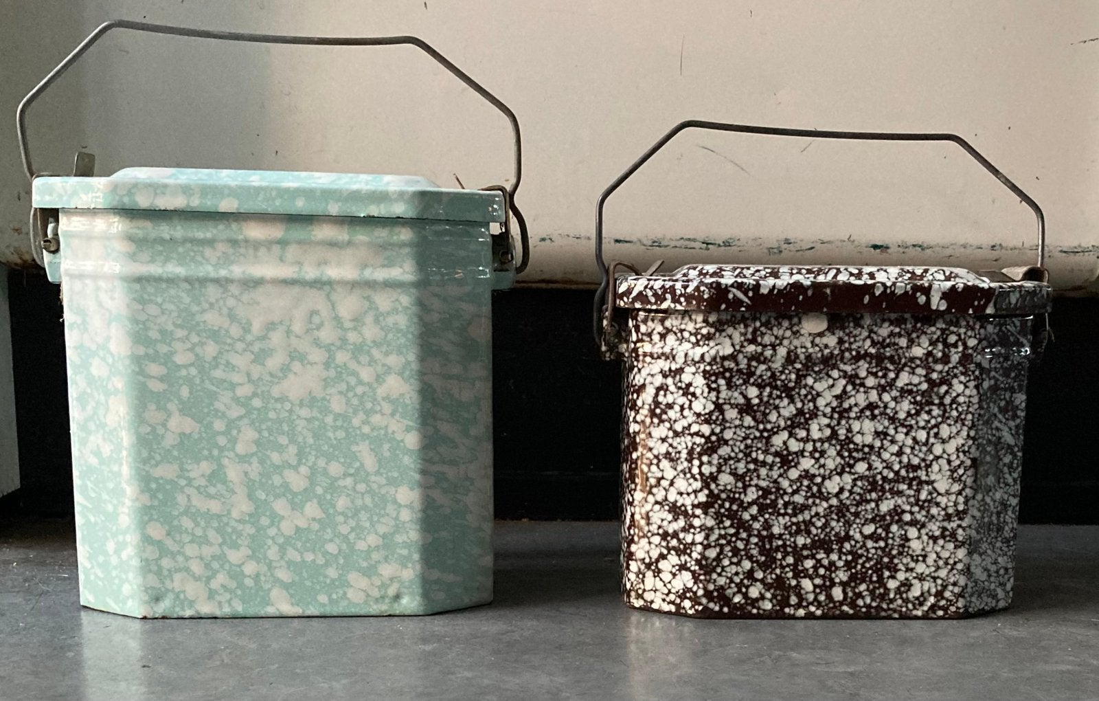 Antieke Franse Lunch boxen 2x, Ophalen of Verzenden, Gebruikt, Overige