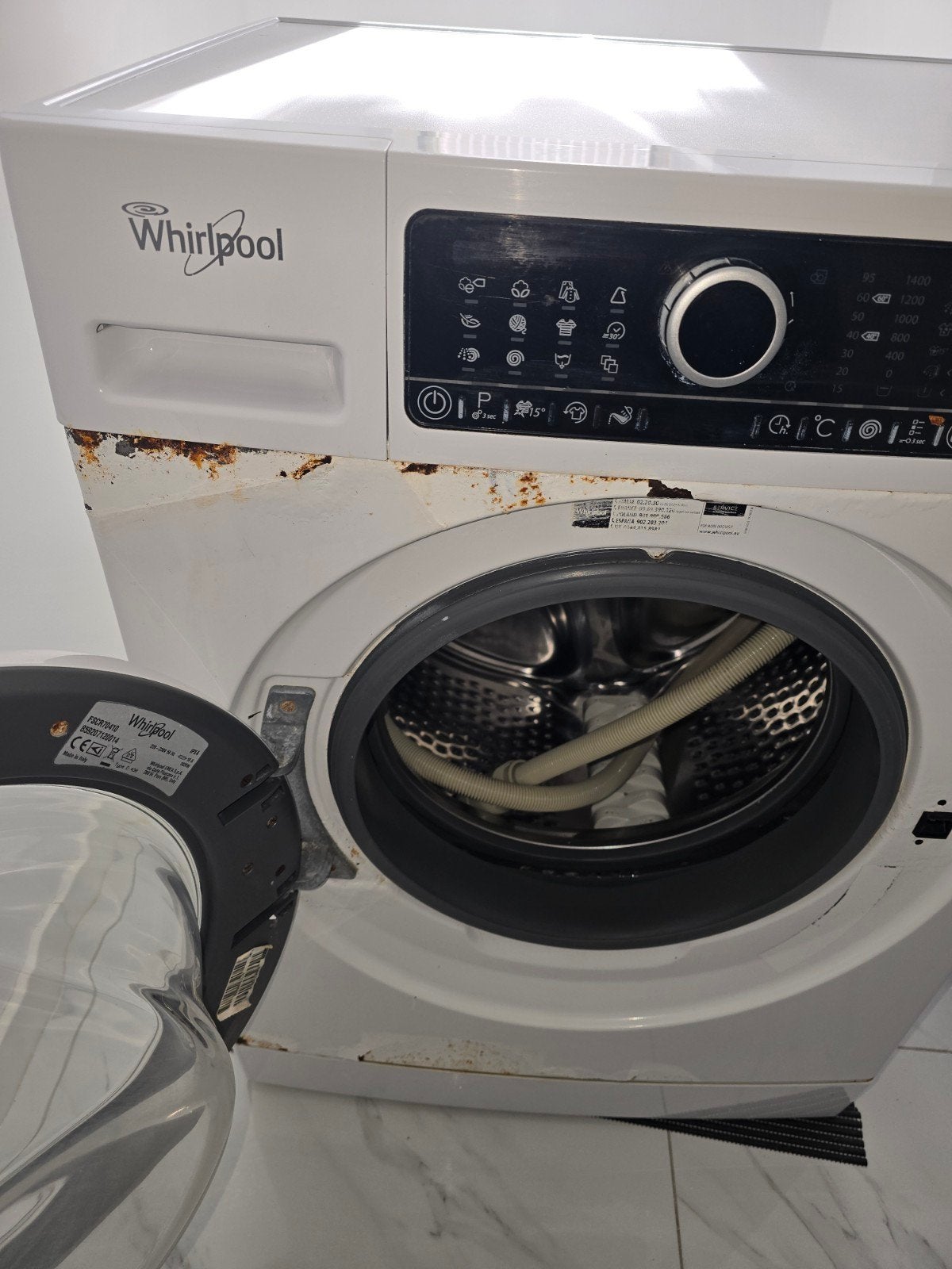 whirlpool  wasmachine 7kg, Ophalen, 1200 tot 1600 toeren, 85 tot 90 cm