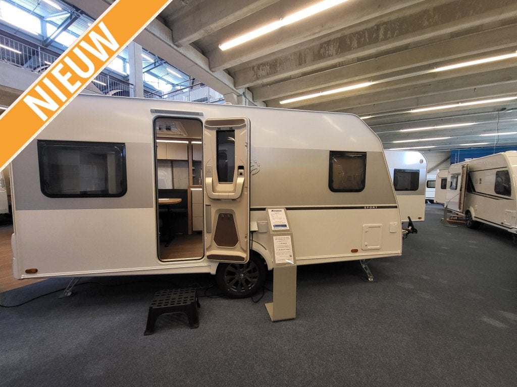 Knaus Sport 450 FU; af fabriek mooi compleet, Caravans en Kamperen, Caravans, Rondzit, Bedrijf, Overige typen, 4 tot 5 meter