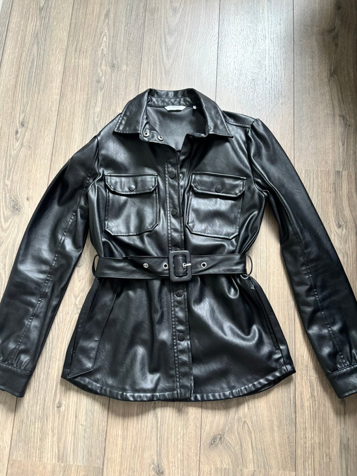 Nep leren blazer jas Maat S, Kleding | Dames, Ophalen, Zo goed als nieuw, Zwart