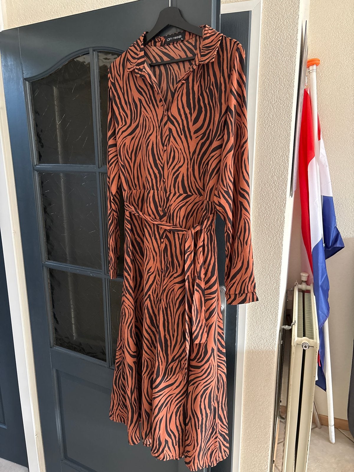 Lofty Manner Jurk met Zebraprint - Maat XL, Bruin, Maat 46/48 (XL) of groter, Ophalen of Verzenden, Zo goed als nieuw