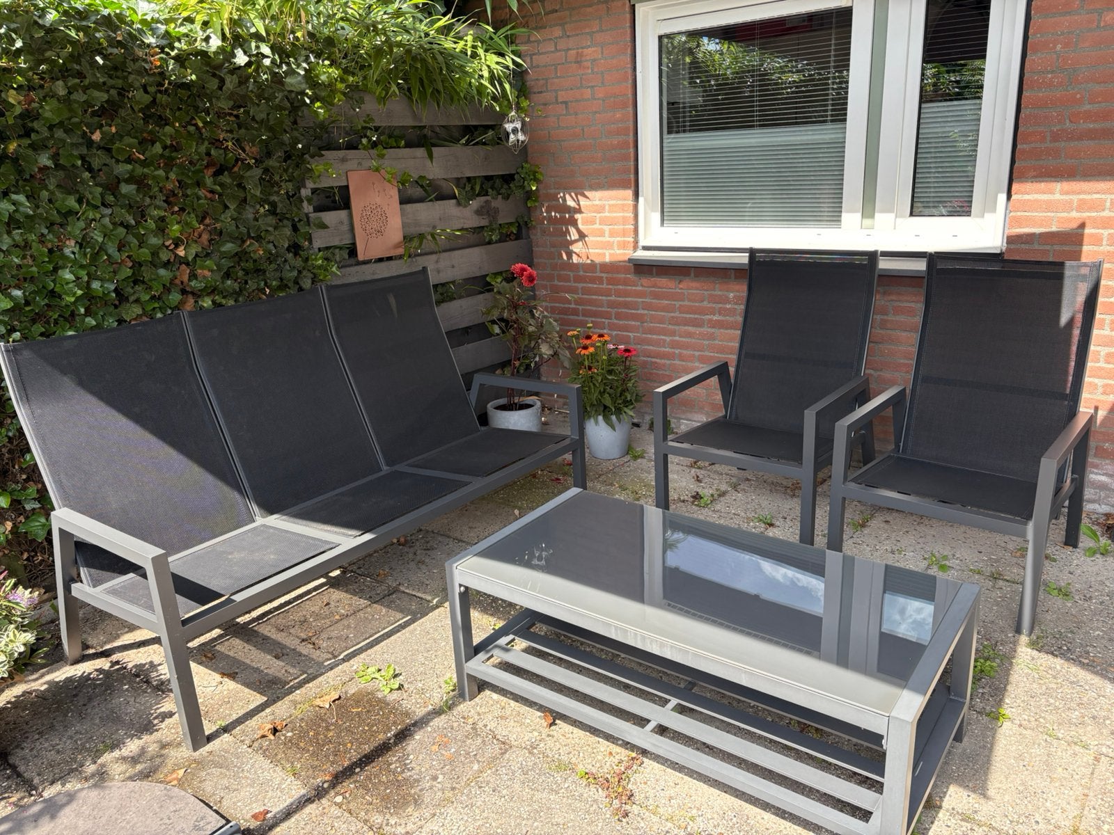 Loungeset intratuin tierra outdoor Campo, Ophalen, 5 zitplaatsen, Aluminium, Loungeset