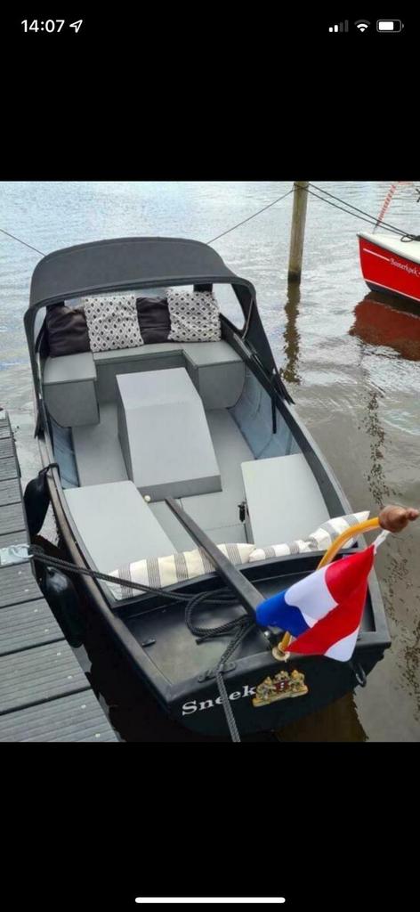 Stalen Sloep met Kuiptent - Ideaal voor Friese Wateren, Watersport en Boten, Sloepen, Ophalen, Gebruikt, Binnenboordmotor, Diesel
