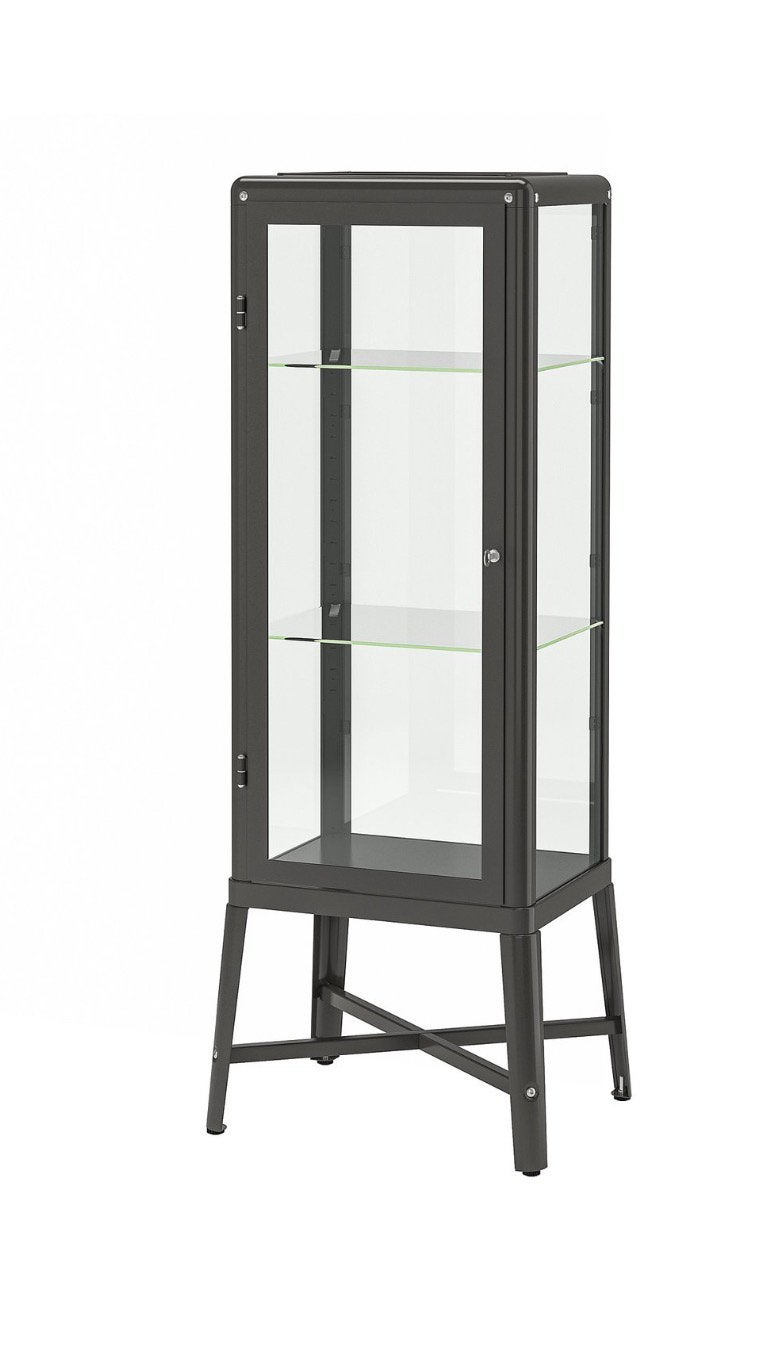 IKEA FABRIKÖR vitrinekast donkergrijs 57x47x150 cm, Ophalen, 50 tot 100 cm, 150 tot 200 cm, 25 tot 50 cm