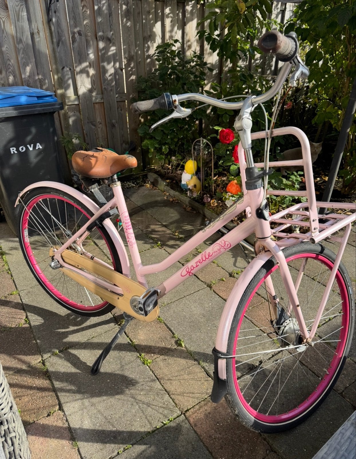Roze Gazelle fiets met voordrager, Gebruikt, Versnellingen, Ophalen of Verzenden, 50 tot 53 cm
