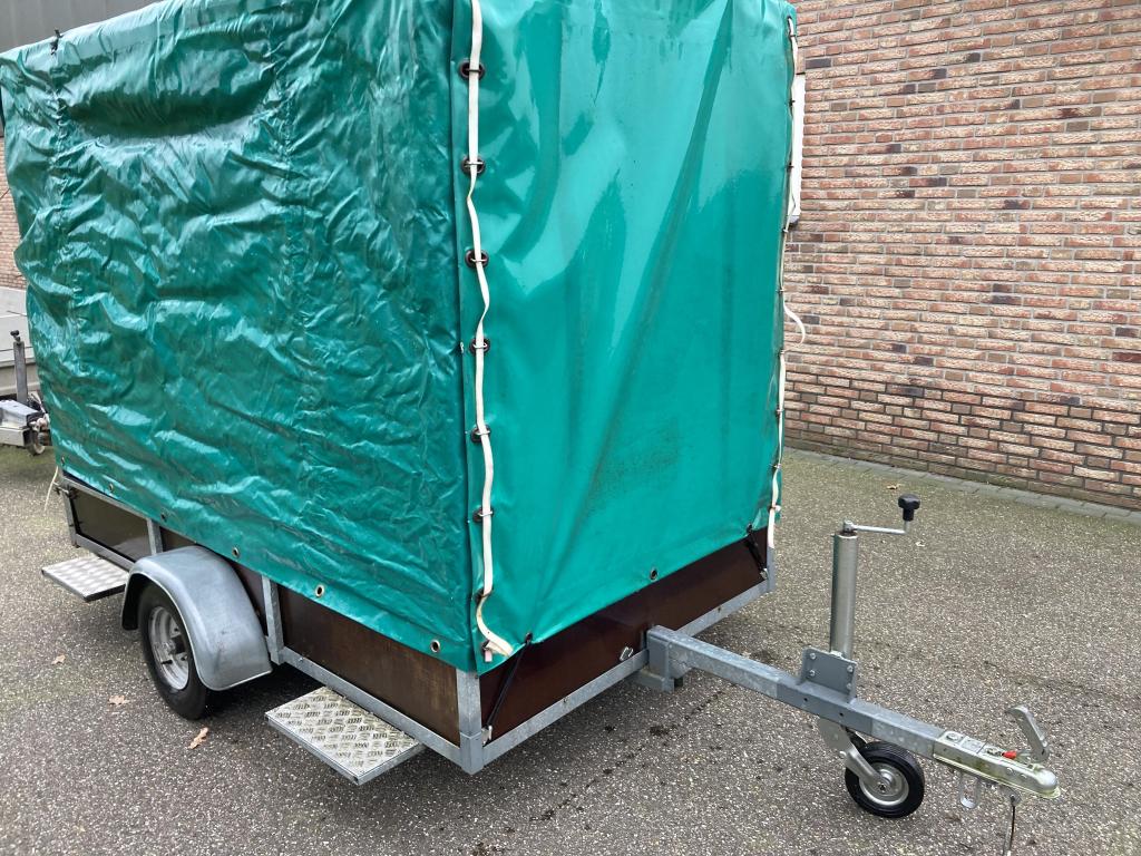 Huifaanhanger aanhanger aanhangwagen enkelasser 500 kg, Gebruikt