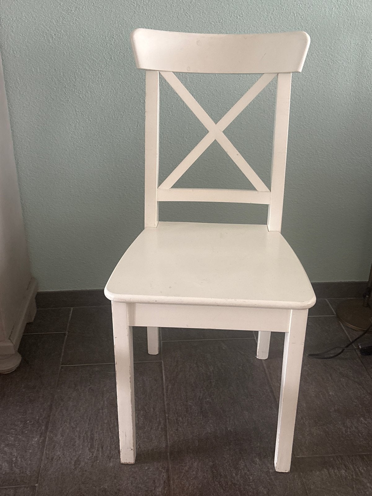 IKEA stoel - Witte houten eetkamerstoel, Huis en Inrichting, Stoelen, Gebruikt, Wit, Ophalen of Verzenden, Eén