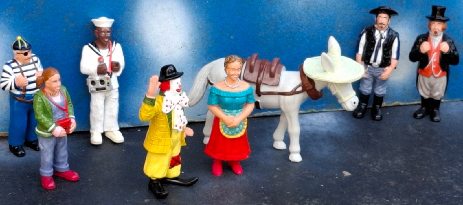 Pipo de Clown figuurtjes.  8 st. Ca 7 cm., Verzamelen, Ophalen, Zo goed als nieuw