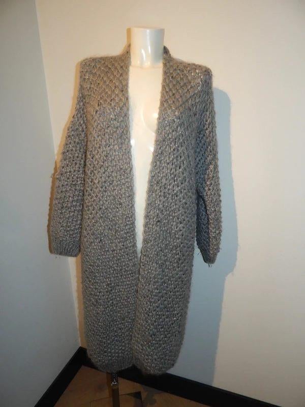 Kiro By Kim lang gebreid vest lurex draad baggy wol One Size, Kleding | Dames, Verzenden, Maat 42/44 (L), Zo goed als nieuw, Kiro by Kim
