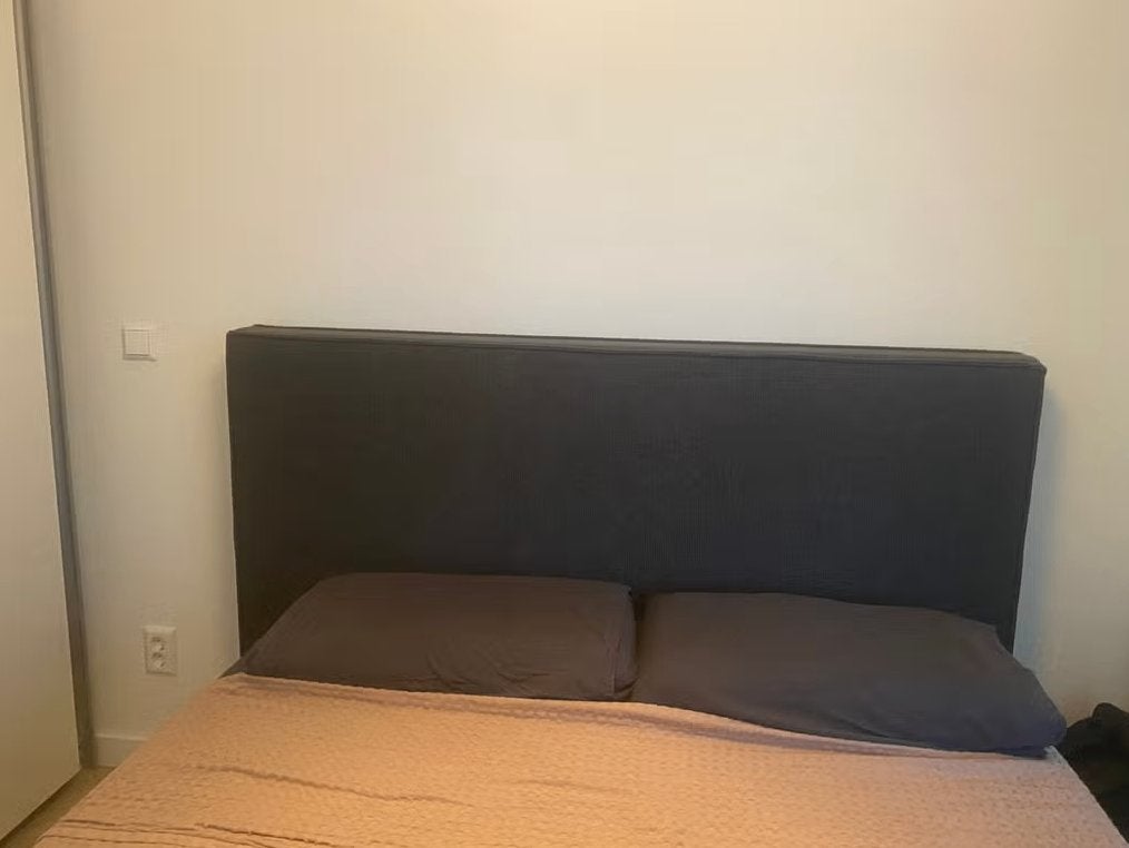 Hoofdeinde grijs strak & eenvoudig design 111x163x12 (HxLxD), Tweepersoons, Ophalen of Verzenden, Zo goed als nieuw, Stof