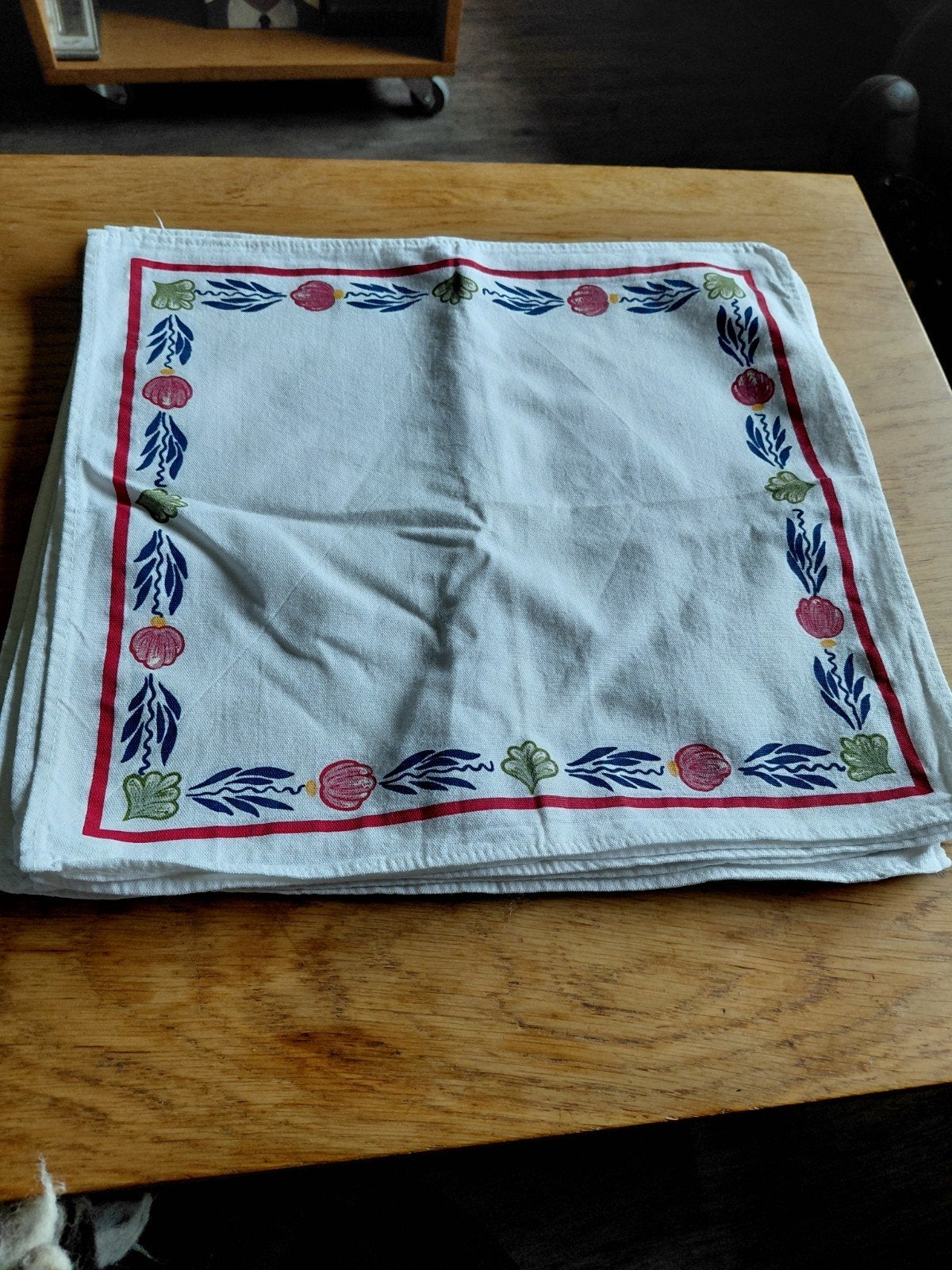 8 Boerenbont servetten zgan 36x33 cm, Ophalen of Verzenden