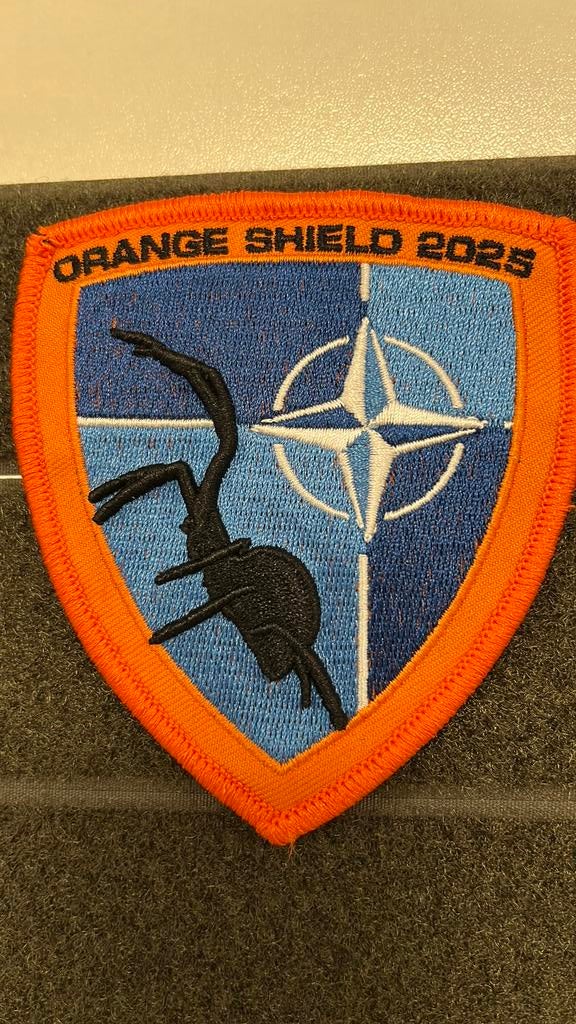 Patch Orange shield navo top 2025, Ophalen, Luchtmacht, Nederland, Embleem of Badge