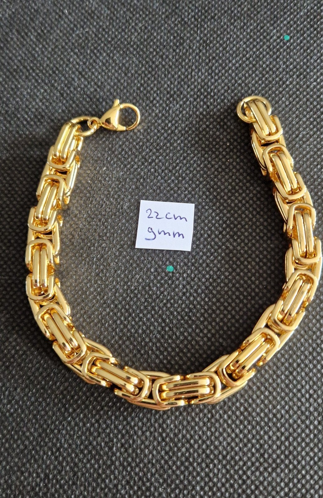 Stoere Koningsarmband 22cm 9mm, Sieraden, Tassen en Uiterlijk, Armbanden, Ophalen of Verzenden, Nieuw, Goud, Overige materialen