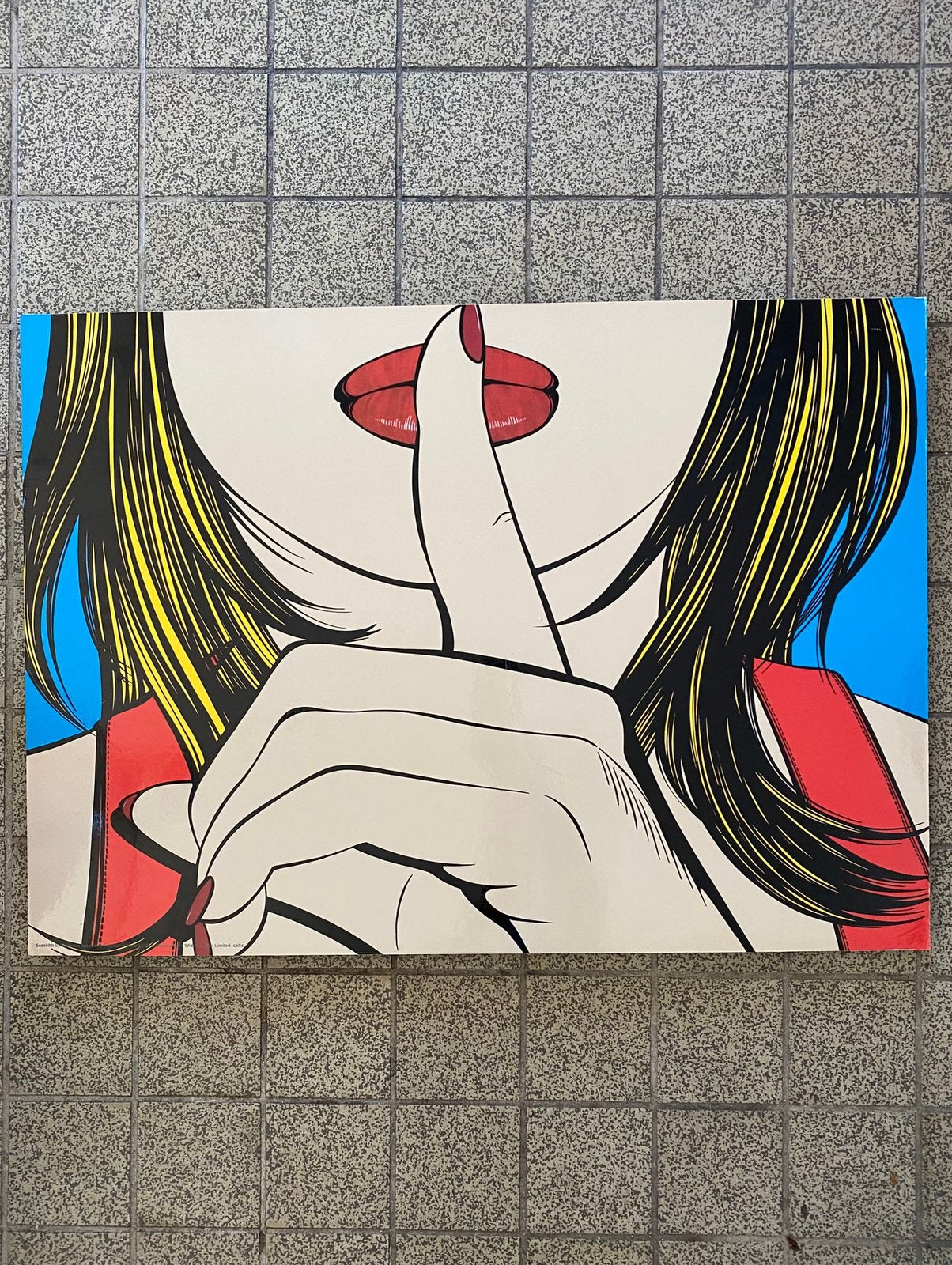 Pop Art print Ssshh van Ikea uit 1999, Gebruikt, Ikea, Ophalen of Verzenden, Print