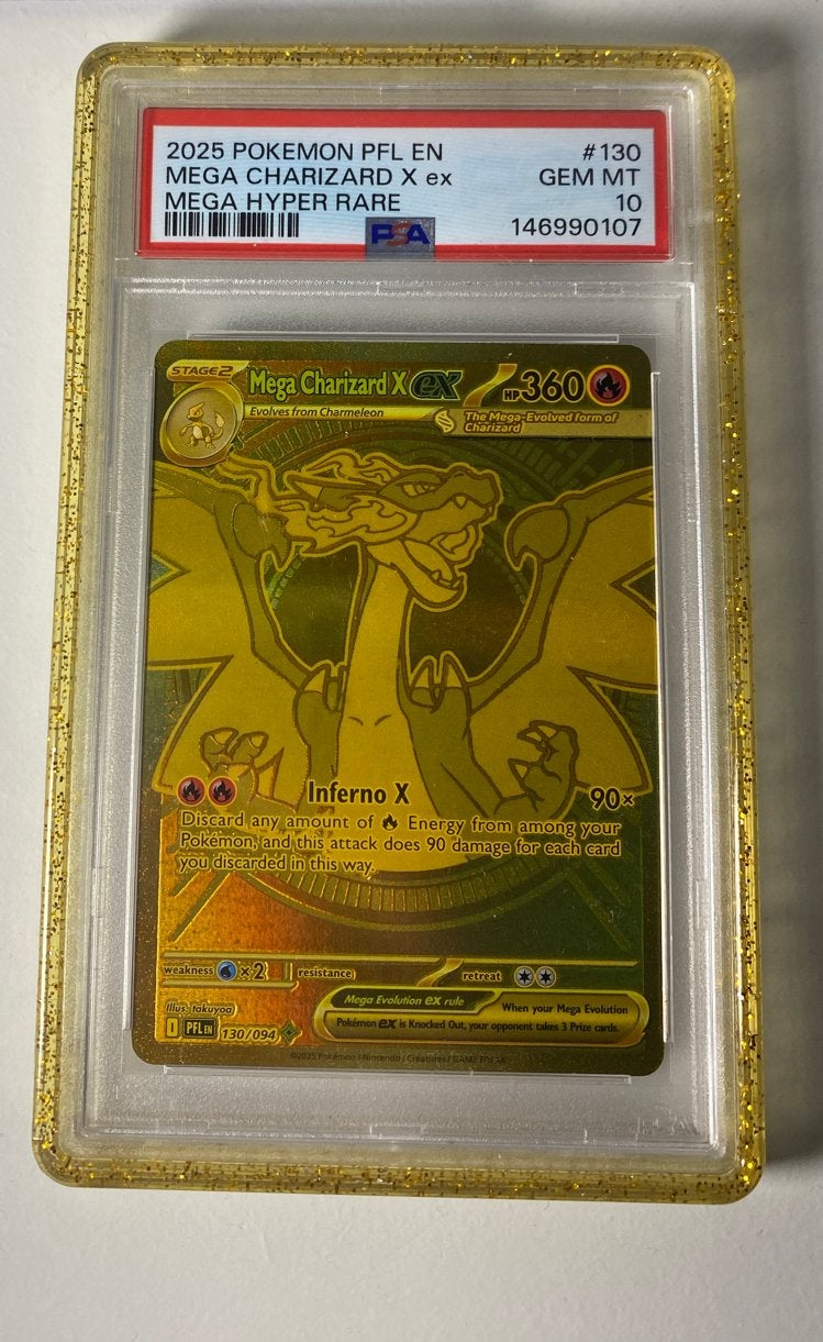 Mega Charizard X EX 130 Psa 10, Ophalen of Verzenden, Nieuw, Losse kaart