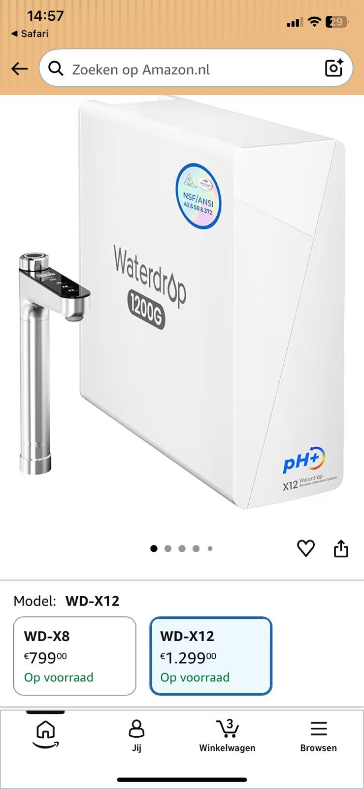Waterdrop WD-X12 splinternieuw ., Ophalen, Nieuw, Overige typen