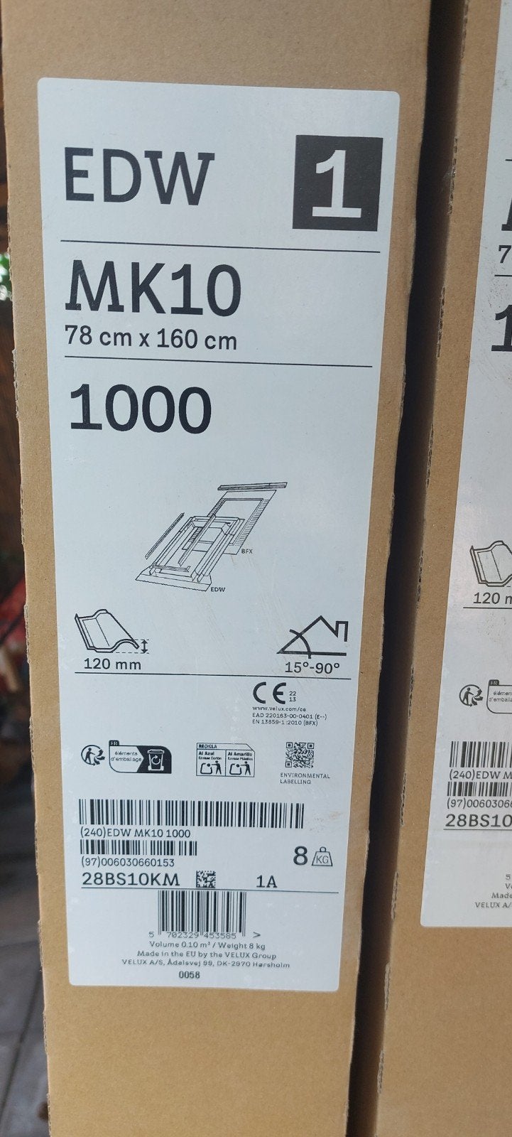 Velux EDW MK10 1000 Dakraam Gootstukken 78x160 cm, Doe-het-zelf en Verbouw, Dakpannen en Dakbedekking, Ophalen, Kunststof, Zwart