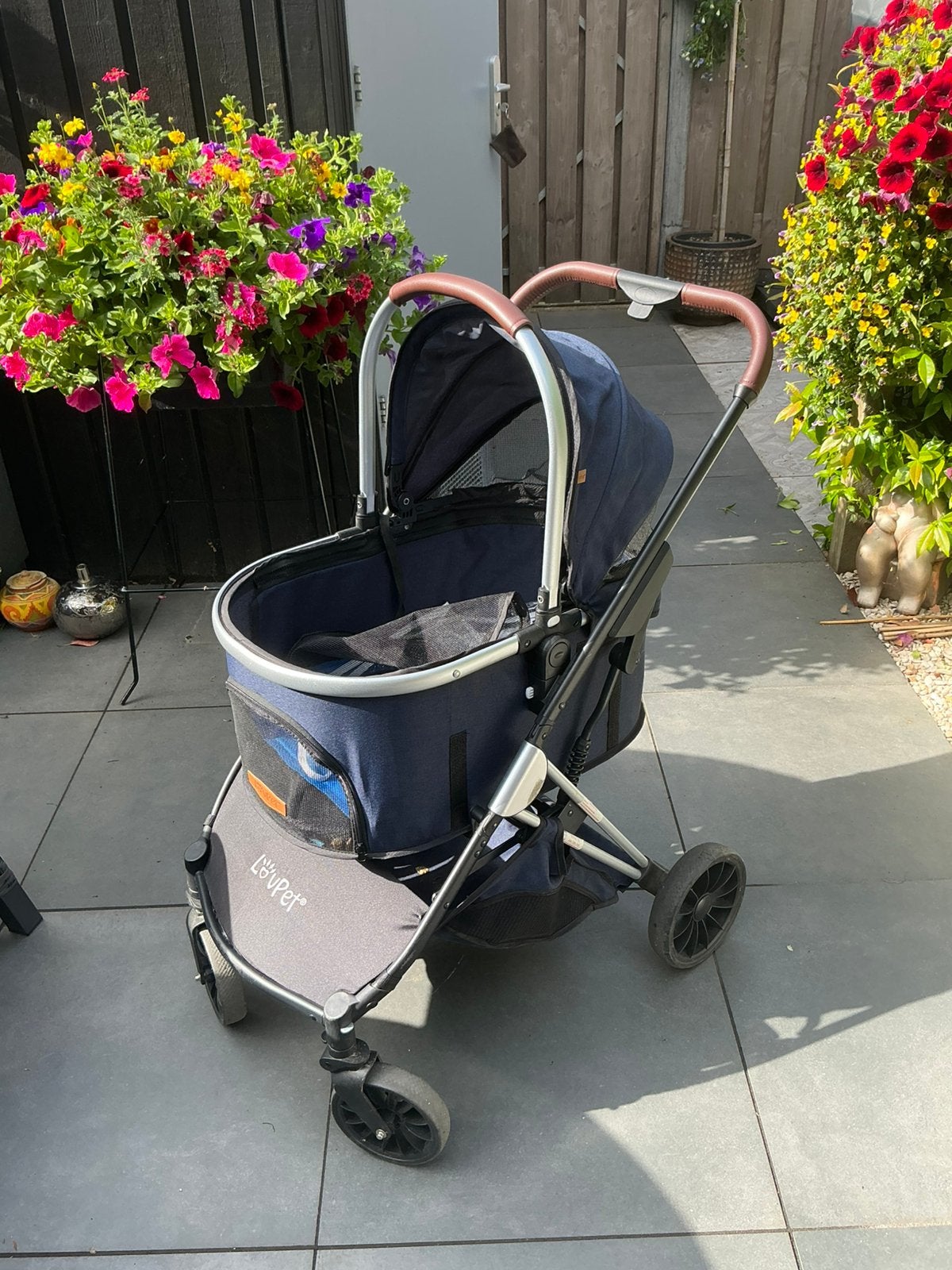 Hondenbuggy grijs / blauw, merk lovpet, Dieren en Toebehoren, Honden-accessoires, Gebruikt, Ophalen