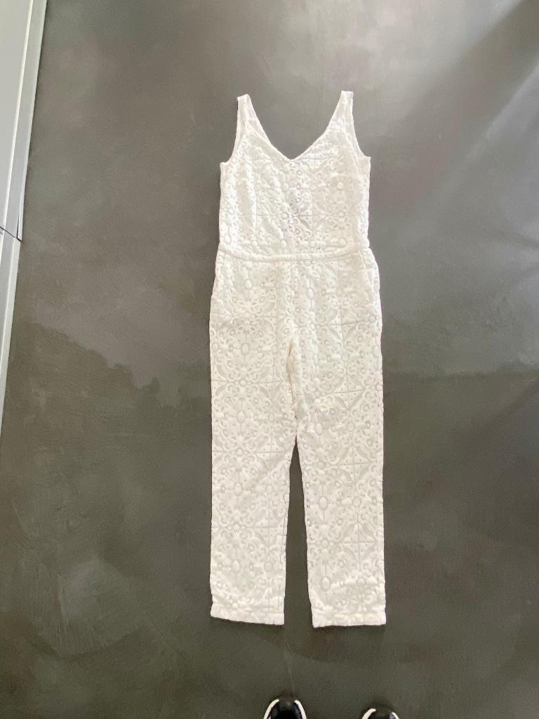 J453 Idano maat S=36 jumpsuit playsuit pak kant wit, Kleding | Dames, Jumpsuits, Zo goed als nieuw, Maat 36 (S), Wit, Ophalen of Verzenden