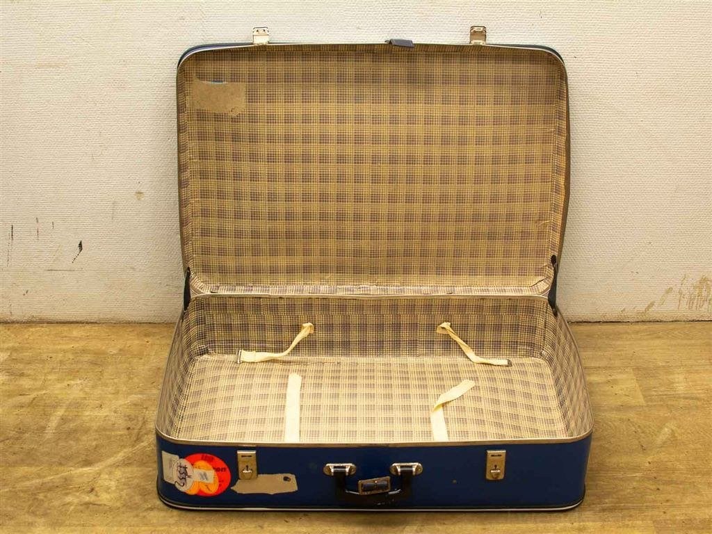 blauwe koffer 28788, Overige materialen, Gebruikt, 45 tot 55 cm, Ophalen of Verzenden