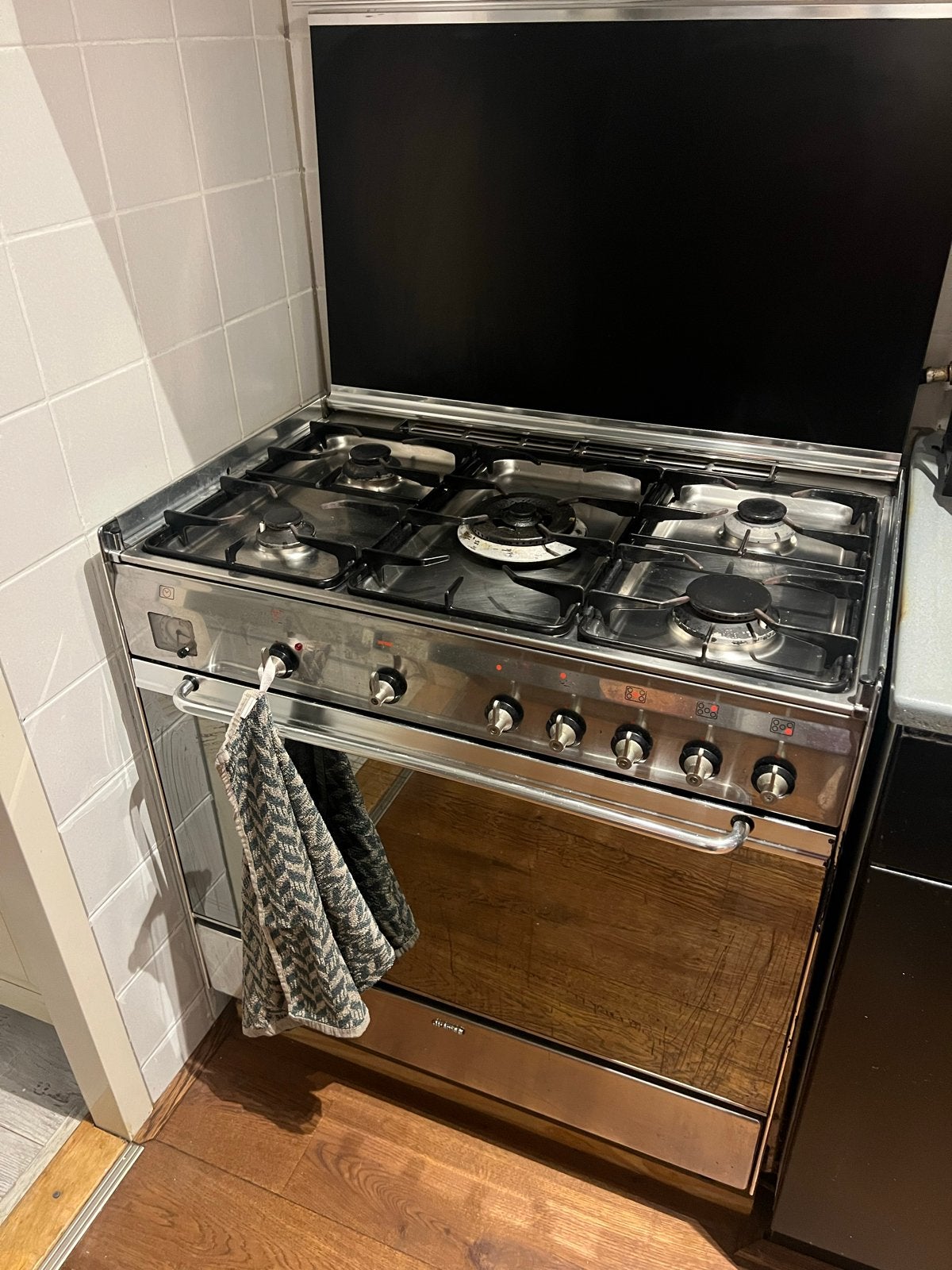 Smeg 5-pits gasfornuis met oven - 80 cm breed, Ophalen, Gebruikt, 60 cm of meer, Gas