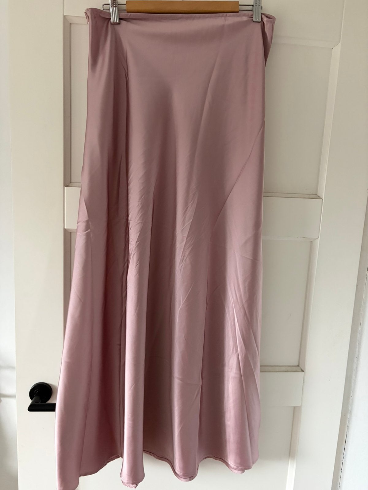 Roze satijnen rok L, Ophalen of Verzenden, Zo goed als nieuw, Roze, Onder de knie