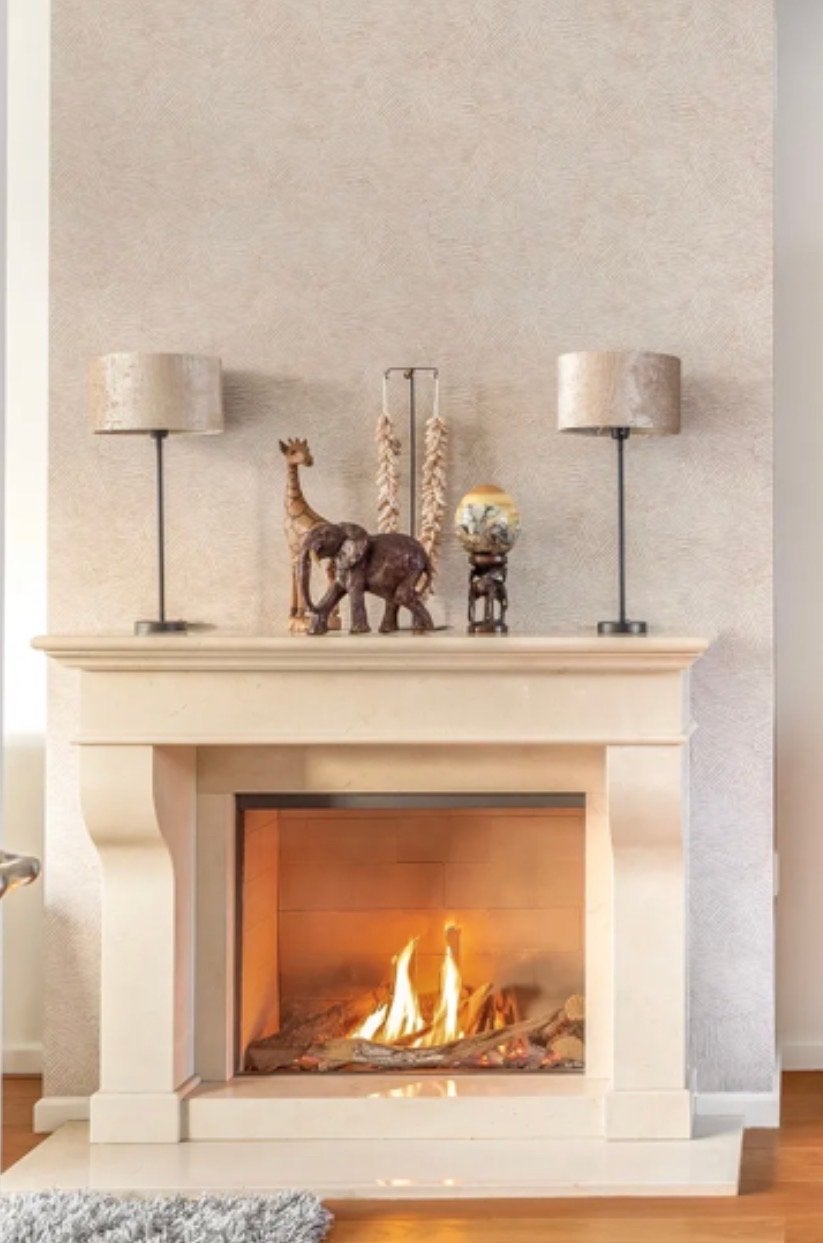 Kal-fire inbouw gashaard met luxe natuurstenen schouw, Ophalen, Gebruikt, Inbouwhaard, Gashaard
