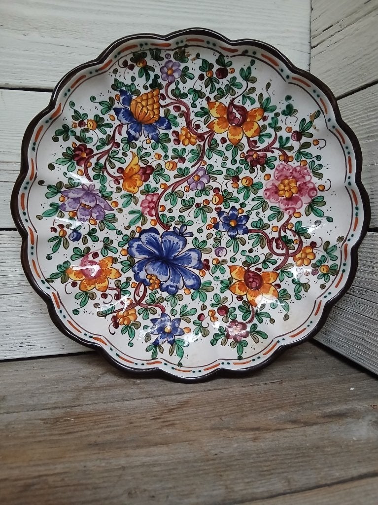 Verfijnd Italiaans kleurrijk sierbord., Antiek en Kunst, Ophalen of Verzenden