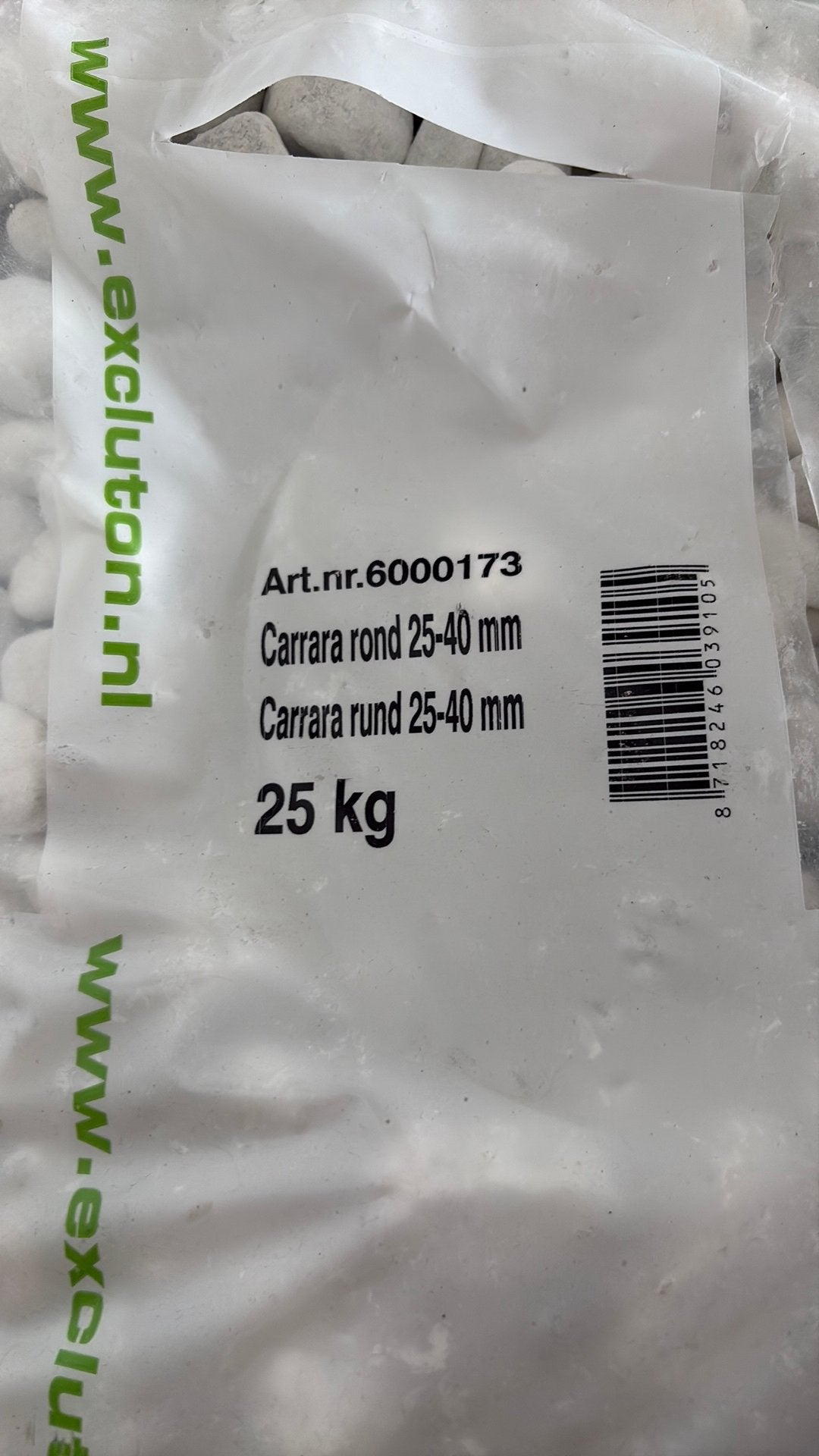 Witte carrera kiezelstenen, Tuin en Terras, Ophalen, Wit, Nieuw, Grind