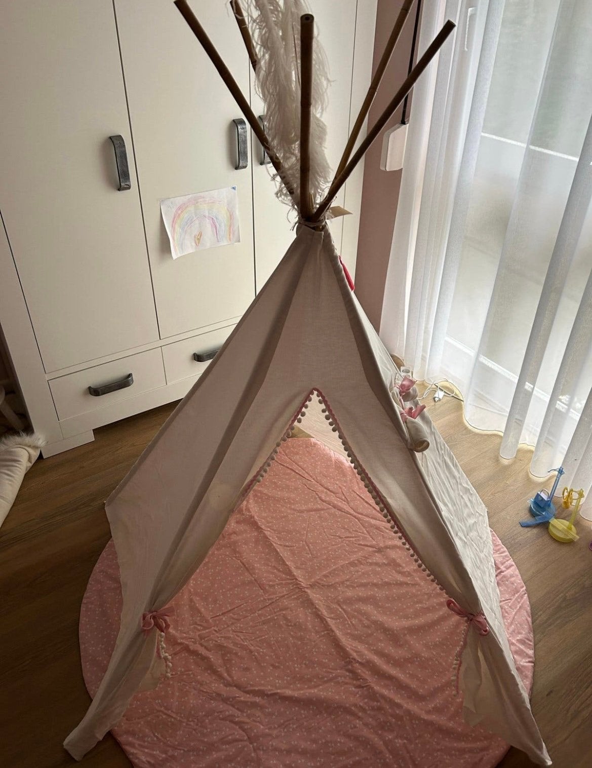 Tipi tent met vloerkleed, Ophalen, Zo goed als nieuw