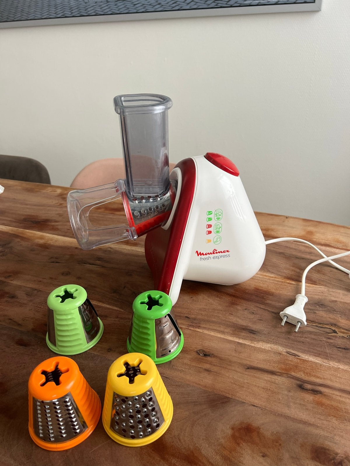 Moulinex Fresh Express hakmolen met 5 raspen, Ophalen of Verzenden, Gebruikt