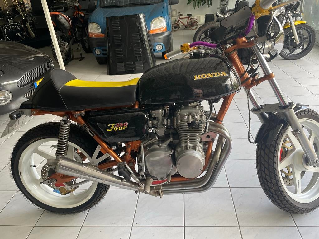 Unieke Honda CB350 F uit 1973 - Custom opbouw, Gebruikt, Overig, Handgeschakeld, 350 cc