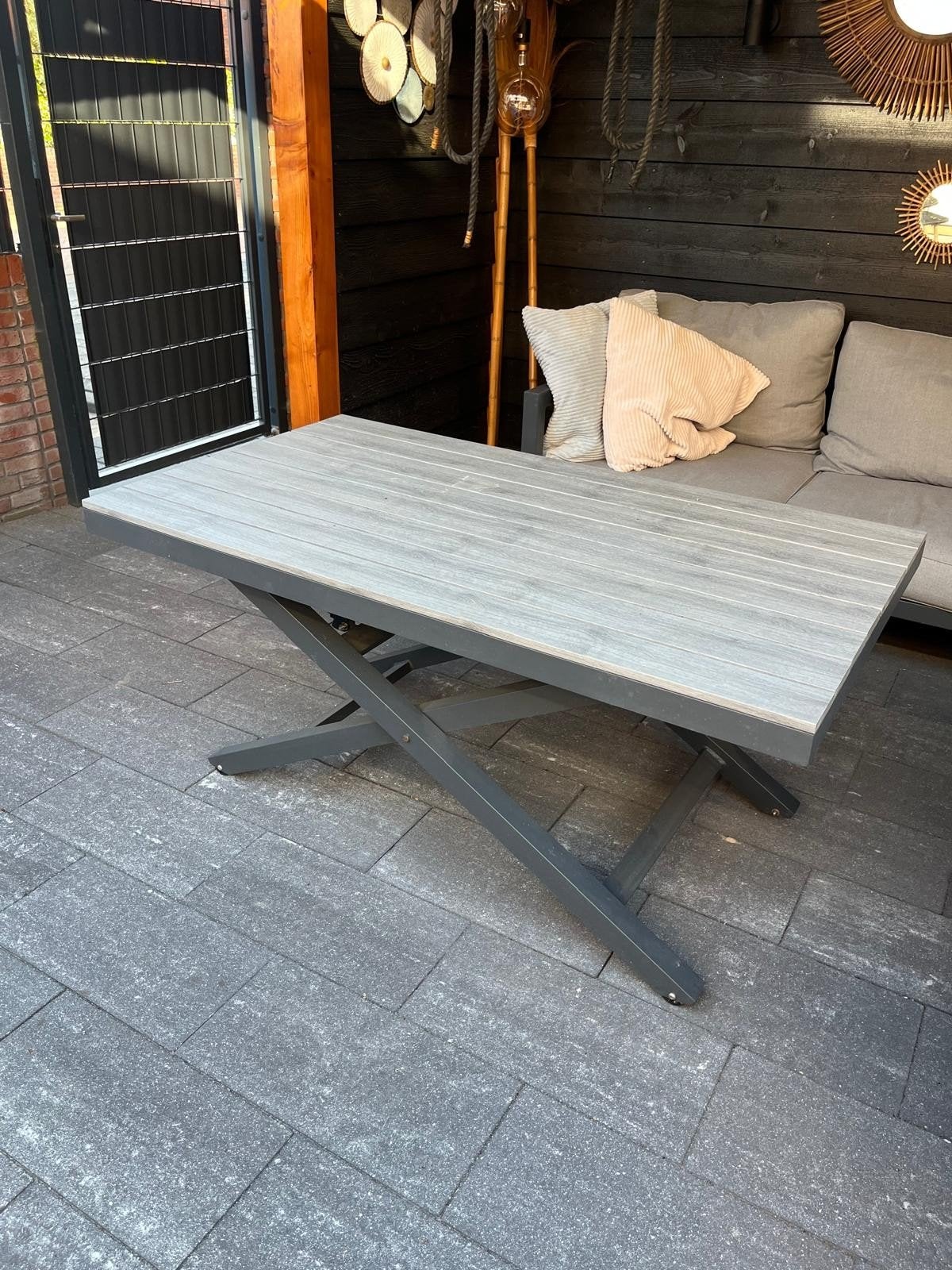 Verstelbare tuintafel - Life Style Garden Furniture, Tuin en Terras, Tuintafels, Ophalen, Gebruikt, Rechthoekig, Overige materialen