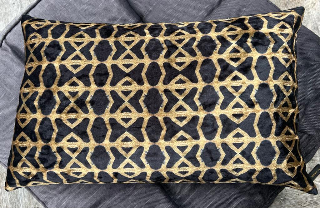 Luxe sierkussen zwart/goud - EST1966, Ophalen of Verzenden, Nieuw, Zwart, Rechthoekig