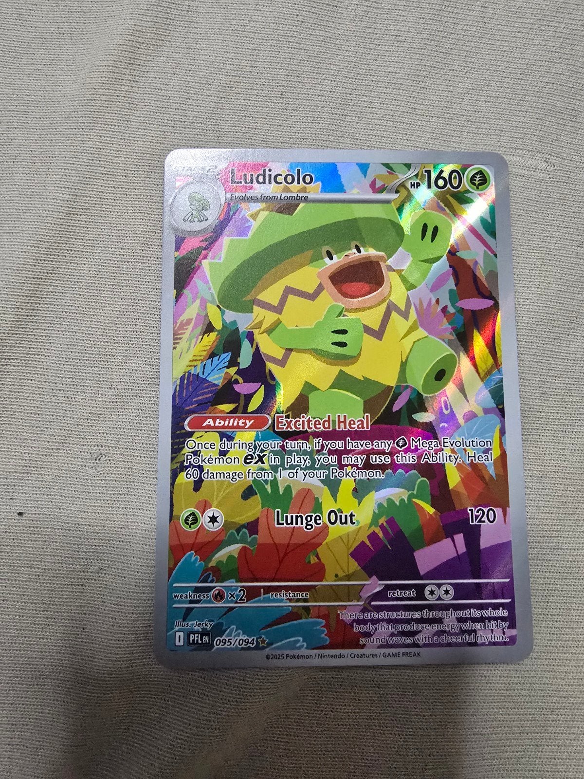 Ludicolo Pokémon Kaart - Full Art, Ophalen of Verzenden, Zo goed als nieuw, Losse kaart, Foil