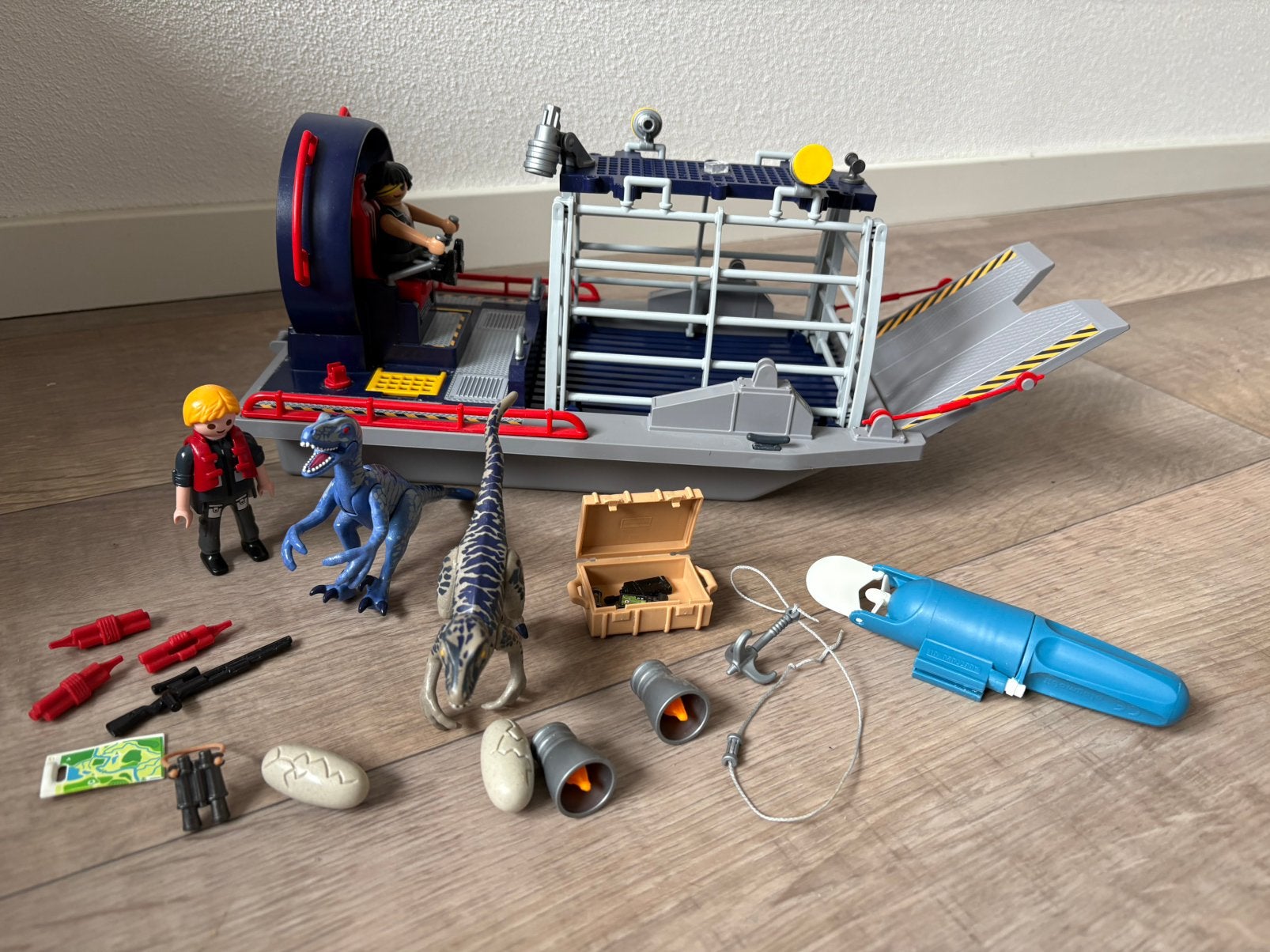 Playmobil boot met dino’s, Ophalen of Verzenden, Zo goed als nieuw