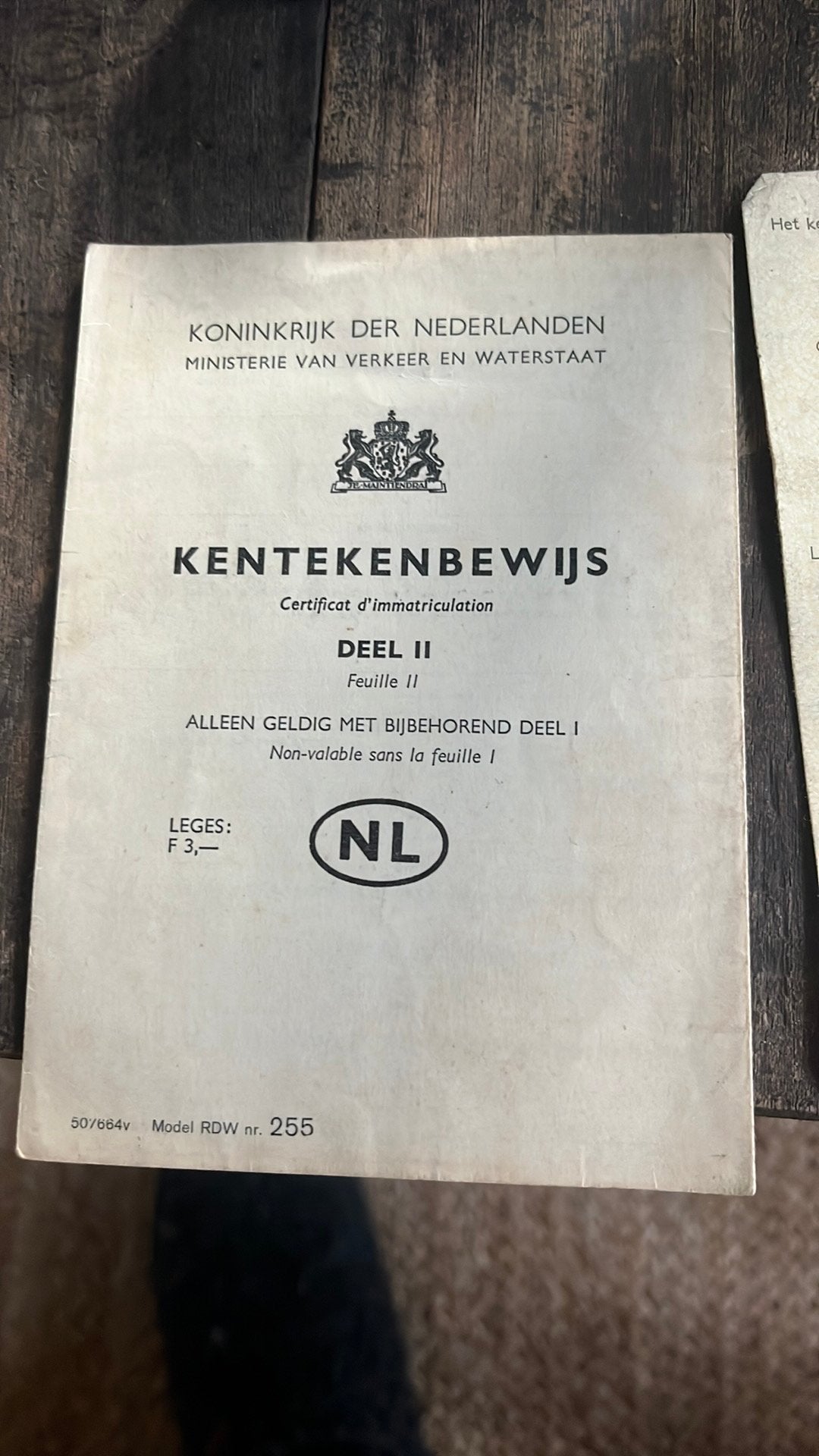 Ford Taunus 17 M Kenteken bewijs 1 en 2  1959, Ophalen of Verzenden, Overige merken