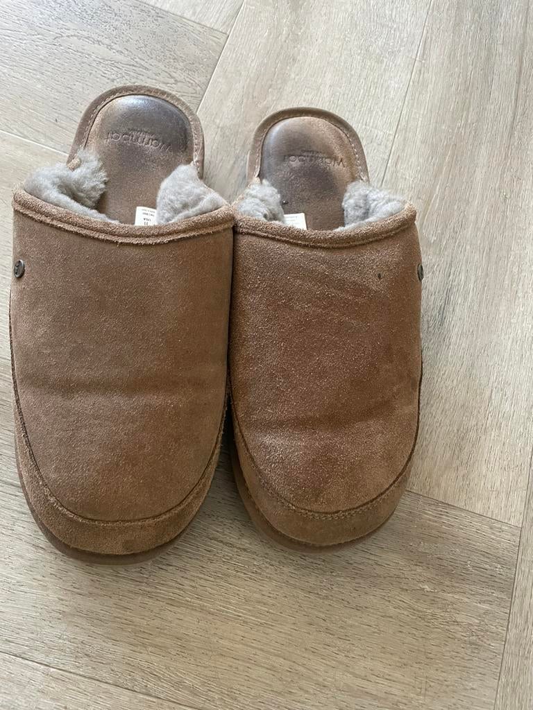Warmbat heren pantoffel maat 45, Bruin, Ophalen of Verzenden, Zo goed als nieuw, Pantoffels of Sloffen