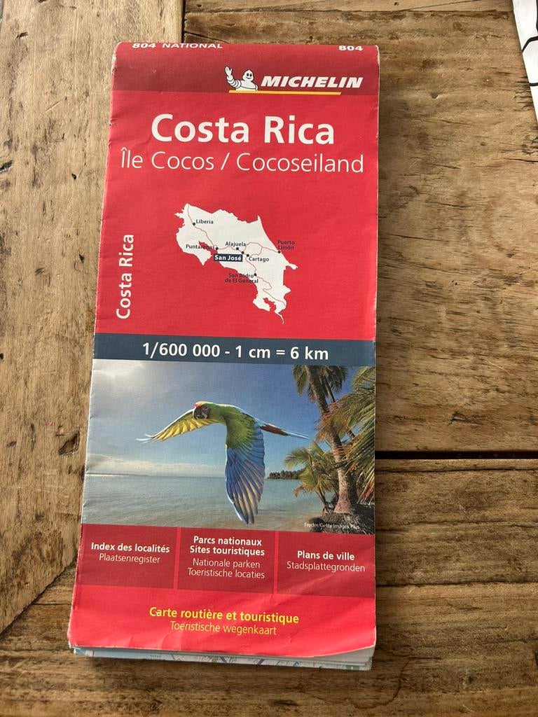 Costa Rica wegenkaart, Ophalen of Verzenden, Zo goed als nieuw, 1800 tot 2000, Landkaart