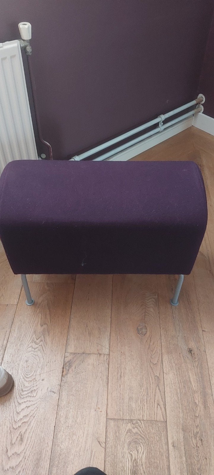 Auberginekleurige Hocker / Voetenbank, Minder dan 50 cm, Gebruikt, 50 tot 75 cm, Ophalen of Verzenden