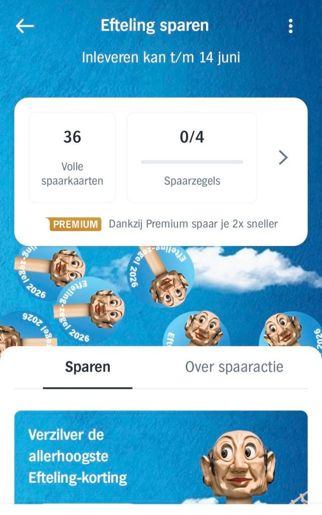 36 Efteling spaarkaarten, ruilen voor Brabantia zegels, Ophalen of Verzenden, Nieuw
