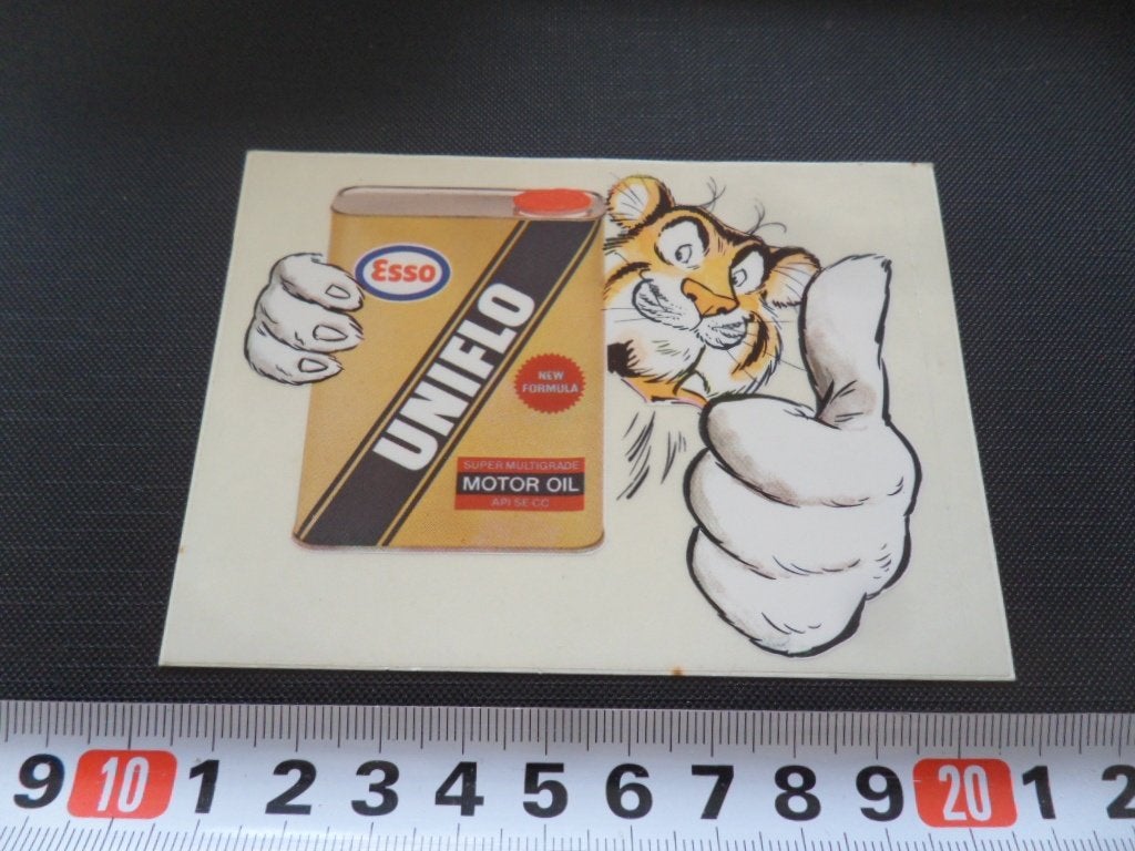 sticker Transparant ESSO Tijger UNIFLO motor oil, Ophalen, Zo goed als nieuw