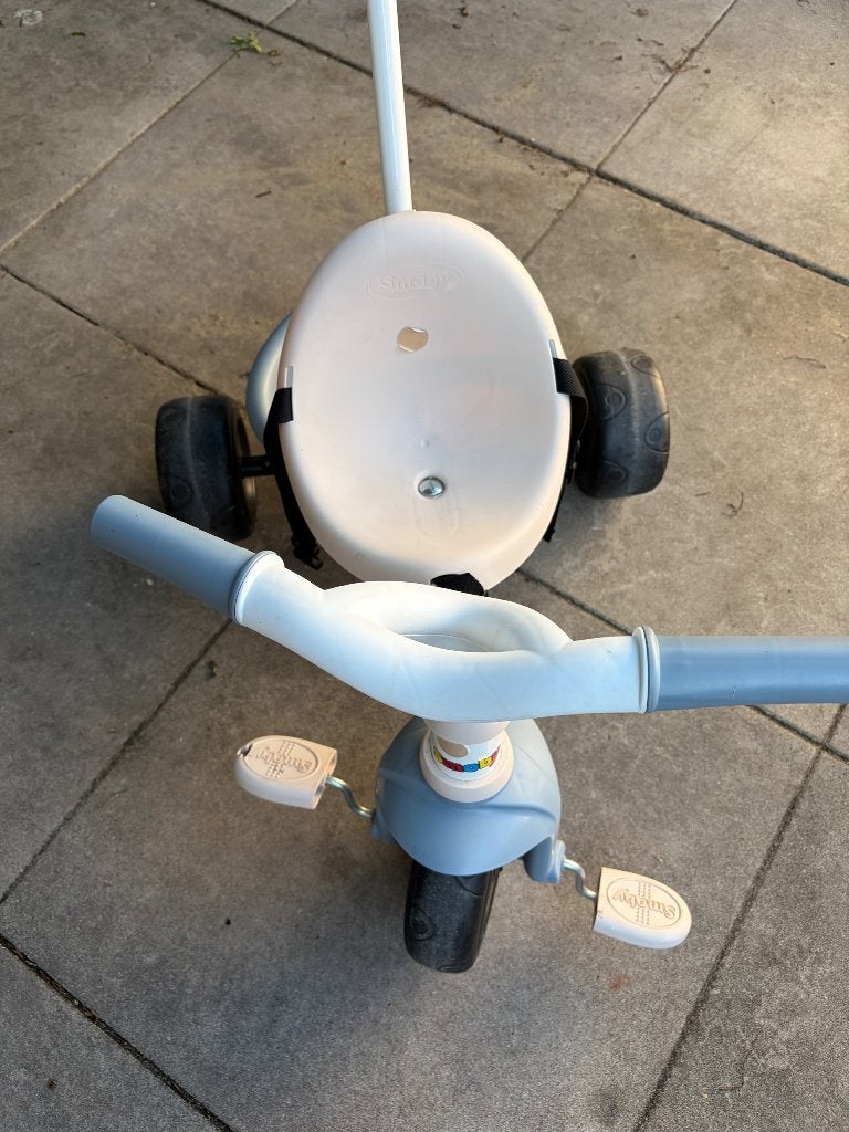 Smoby Be Fun driewieler - zachtblauw, Fietsen en Brommers, Ophalen, Gebruikt, Smoby, Duwstang