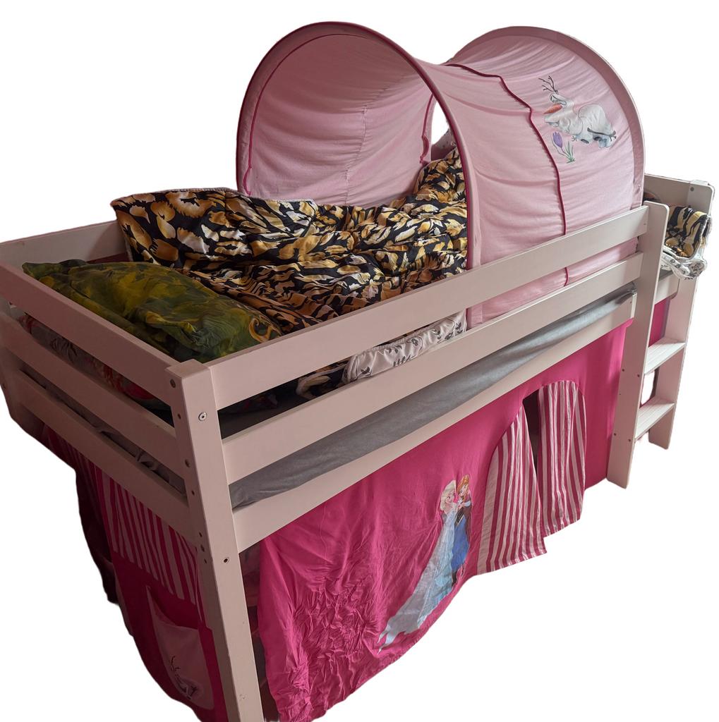 Hoogslaper met tent en glijbaan frozen, Kinderen en Baby's, Kinderkamer | Stapelbedden en Hoogslapers, Ophalen of Verzenden, Zo goed als nieuw