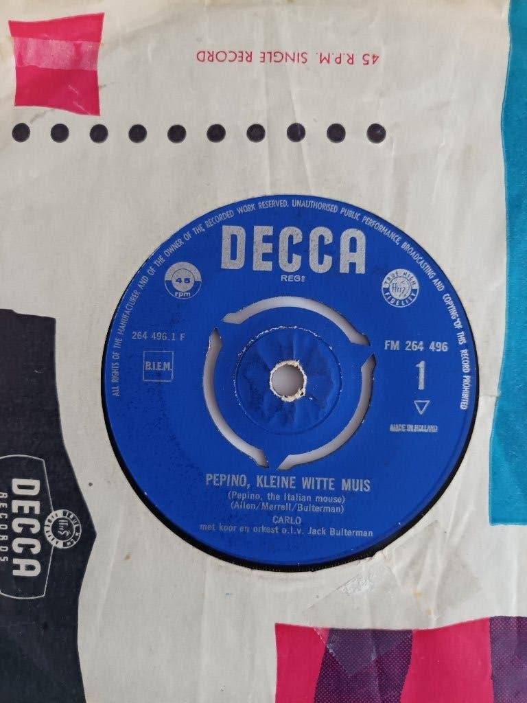 Carlo - Pepino, Kleine Witte Muis  (Decca 264 496), Originele persing, 7 inch, Ophalen of Verzenden, Zo goed als nieuw