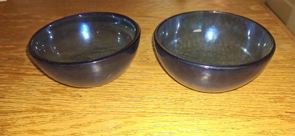 Schaaltjes 2 stuks van glas blauw gratis, Ophalen, Overige stijlen, Glas, Schaal of Schalen