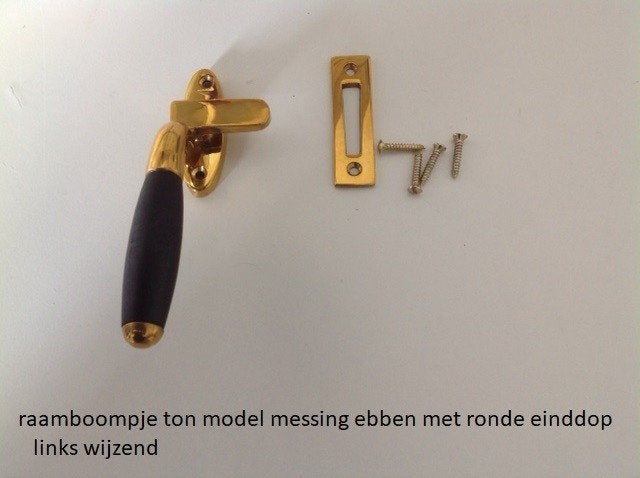 Raamboompje ton model messing/ebbenhout, -, Nieuw, Ophalen of Verzenden, Klink of Kruk