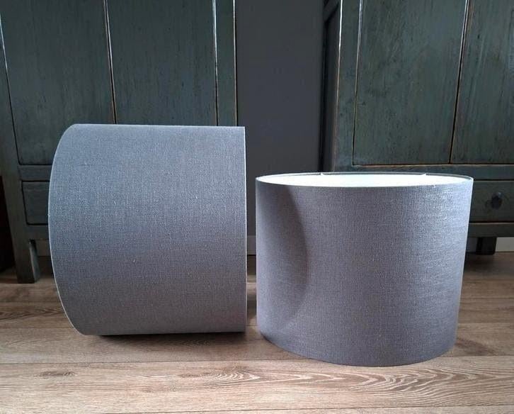 Lampenkap grijs antraciet 2 stuks luxe kap voor lamp D50, Ophalen, Luxe klassiek, 25 tot 50 cm, Rond